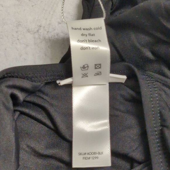 NWT Andie Bali Black Deep V-Neck Long Torso Womens Swimsuit One Piece Large Tall - Picture 4 of 6